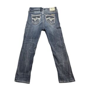 Salvage Madness Straight Jeans Girls 10R Regular Blue Relaxed Denim Buckle B